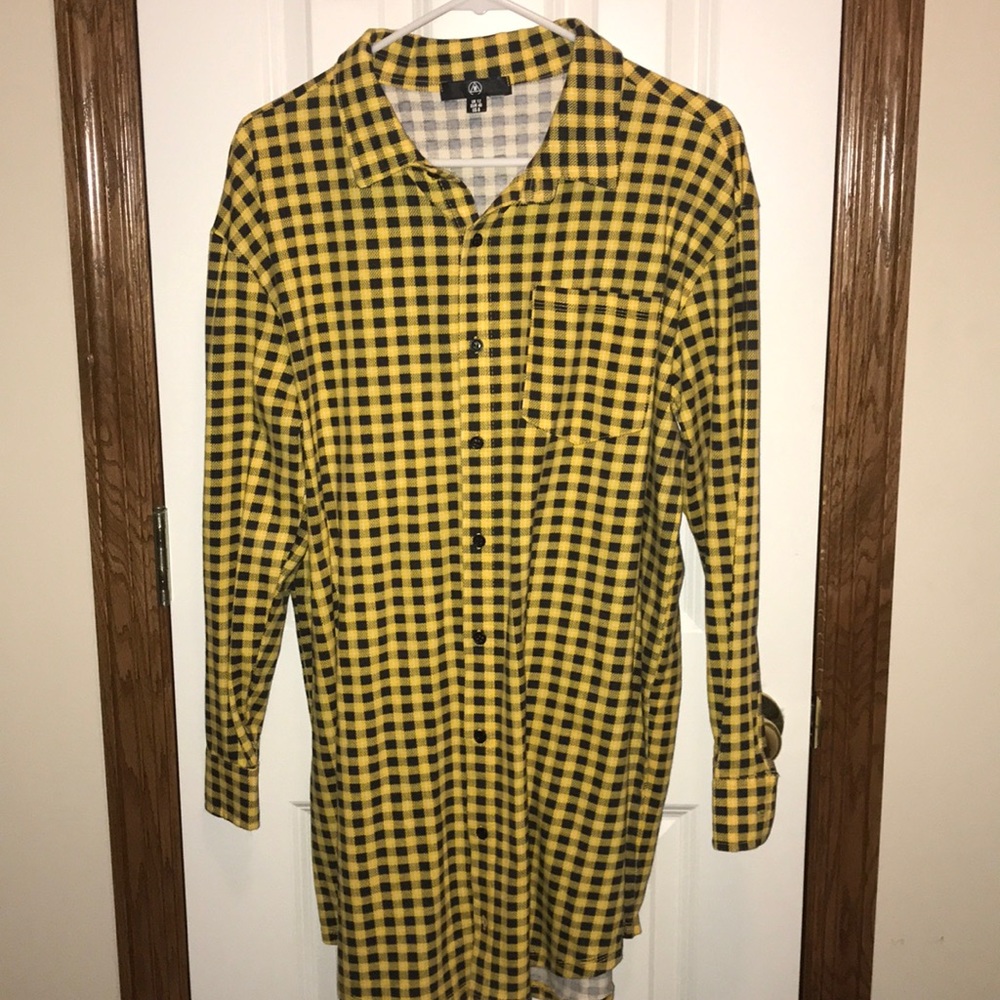 Misguided Yellow Flannel Dress